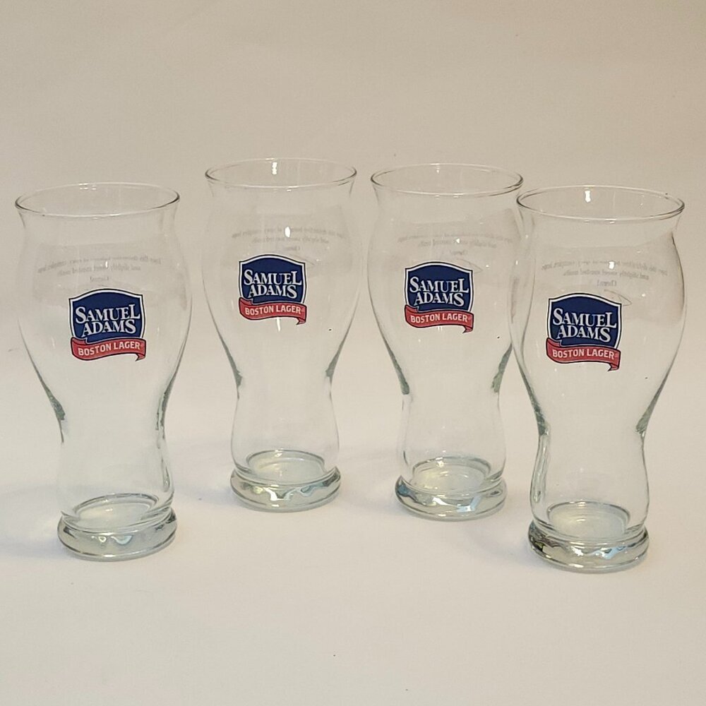 SAMUEL ADAMS BOSTON LAGER PINT GLASS SET of 4 NEW